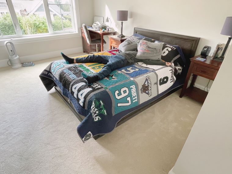 Jersey Blanket on bed